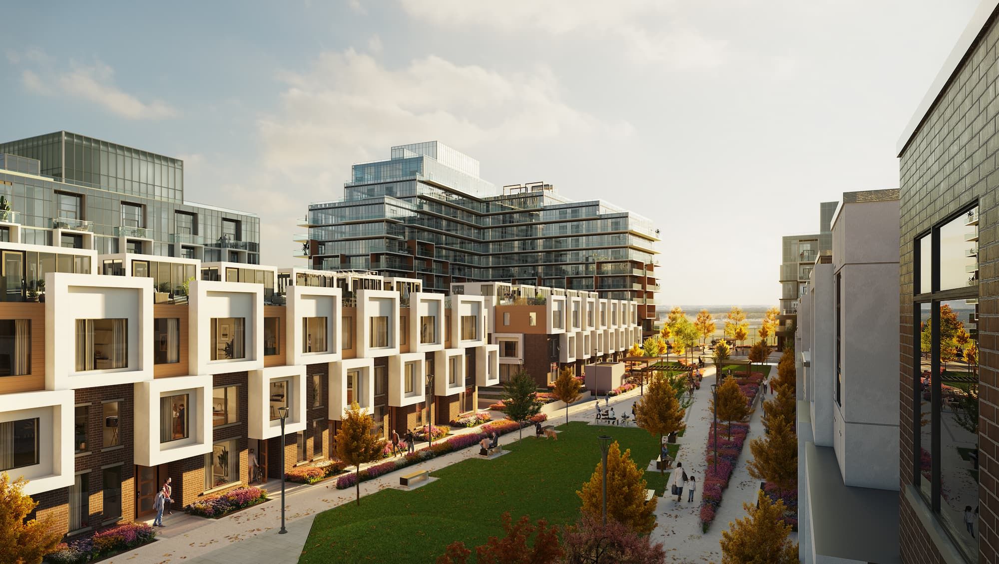 Elements Milton street-level townhome rendering at Bronte and Britannia in Milton, Ontario