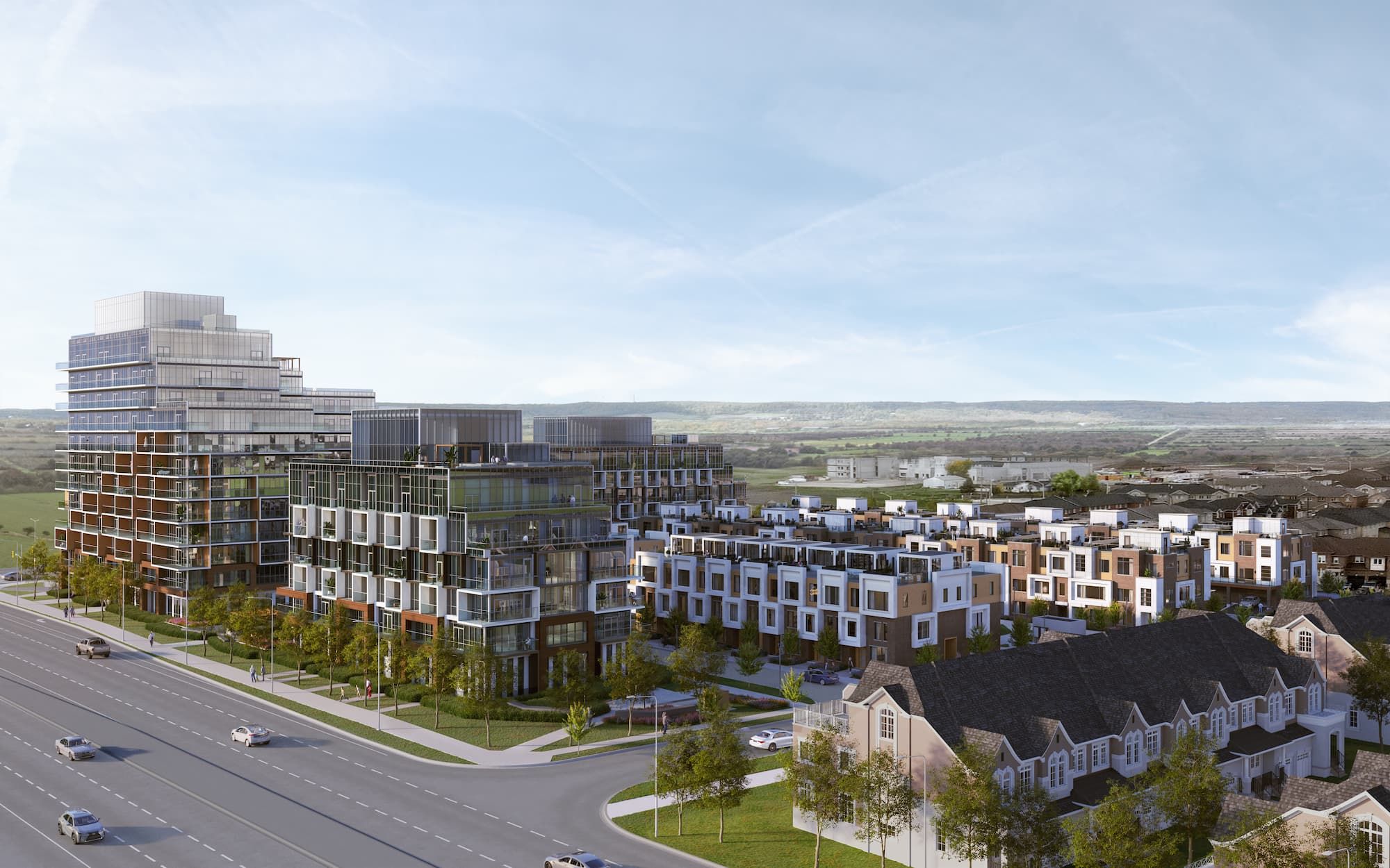 Elements Milton townhome rendering at Bronte Street South and Britannia Road